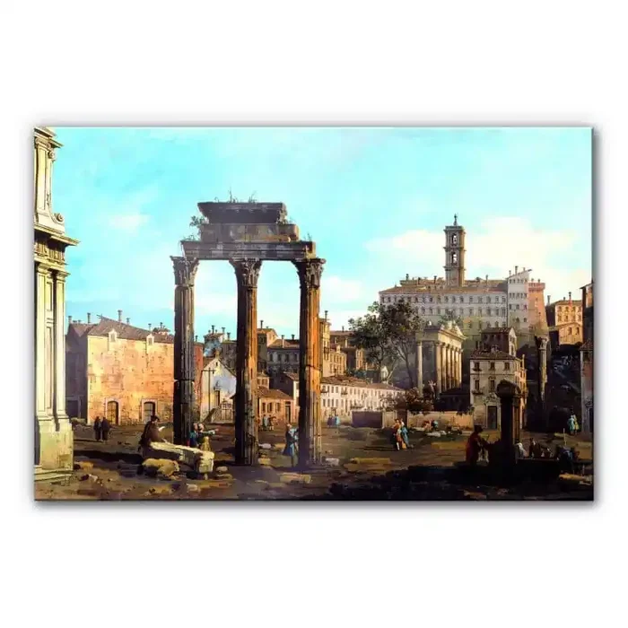 Acrylglasbild Canaletto – Forum mit Tempel von Kastor und Pollux