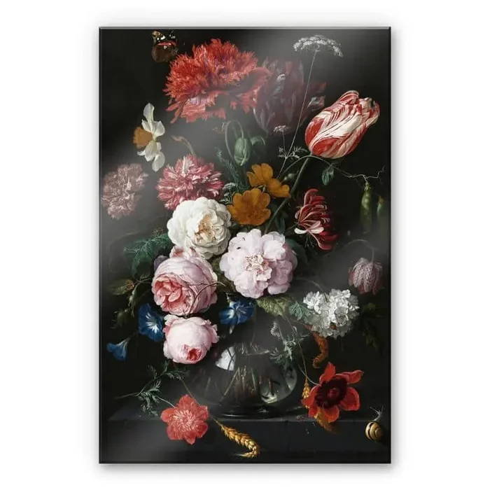 Acrylglasbild de Heem – Stillleben mit Blumen in einer Glasvase