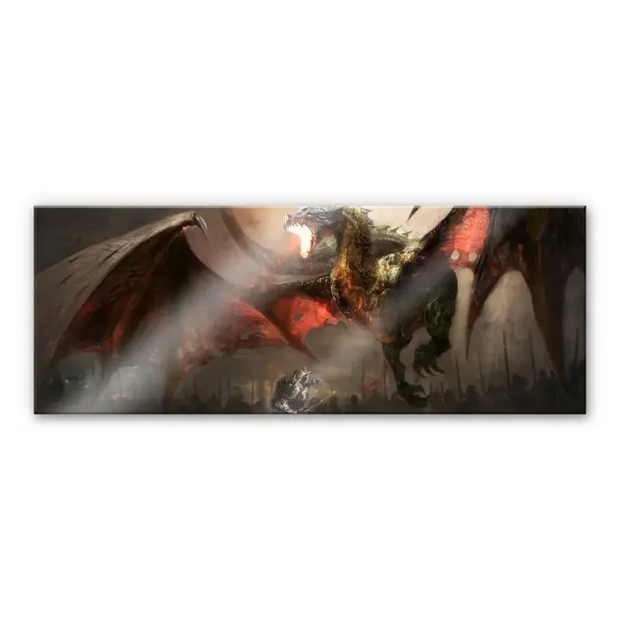 Acrylglasbild Drachenkampf – Panorama