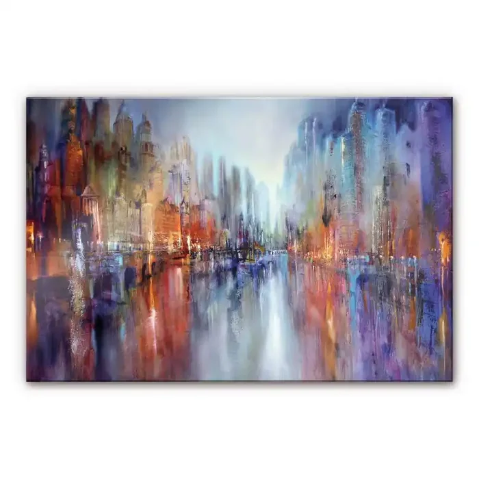 Acrylglasbild Schmucker – Stadt am Fluss