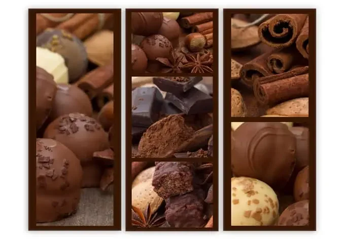 Acrylglasbild Schokoladentraum (3-teilig)