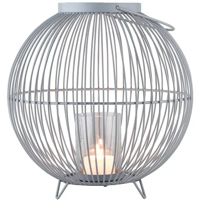 Aesthetic Deko Windlicht Teelichthalter Kerzenhalter Leya Gross Grau