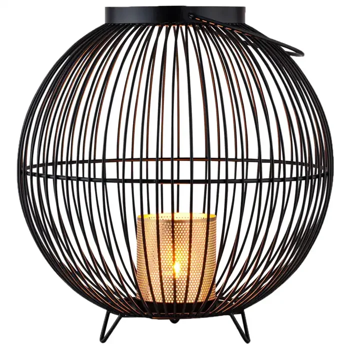 Aesthetic Deko Windlicht Teelichthalter Kerzenhalter Leya Gross Schwarz