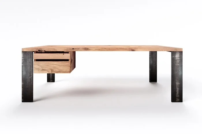 Alte Eiche massiv Schreibtisch Hartok 15