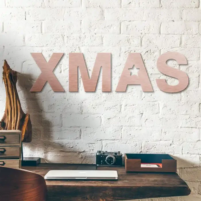 Alu-Dibond Buchstaben – Kupfereffekt – XMAS