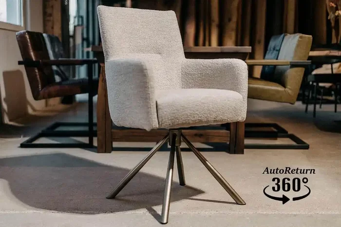 Armlehnstuhl gepolstert Bouclé Stoffbezug BigBen-G