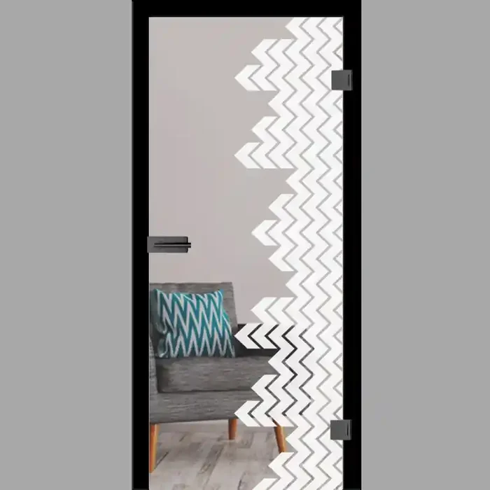 Arrow Motiv matt Glastür – Ganzglastür / Komplettset mit Zarge von Erkelenz