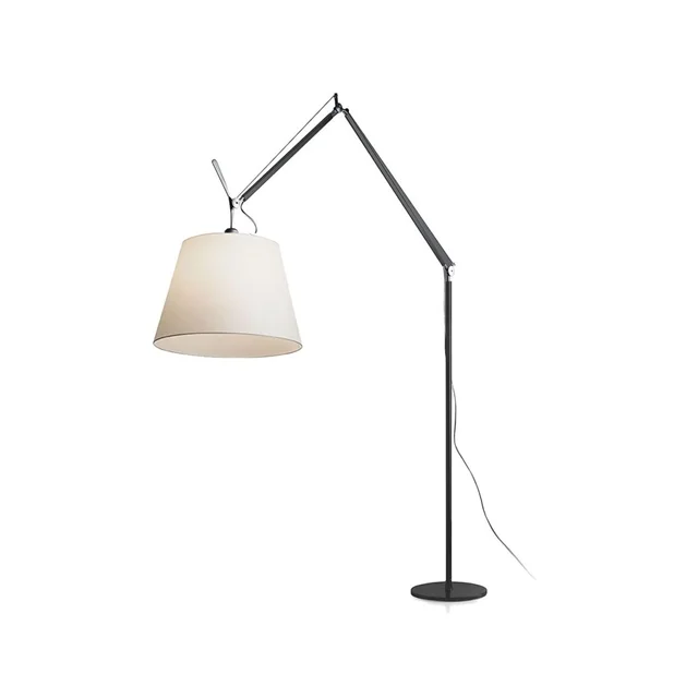 Artemide Tolomeo Mega Stehlampe, Korpus Schwarz, 42 Cm, Pergament , inkl. Dimmer