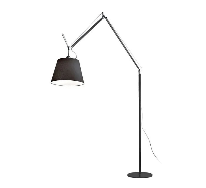 Artemide Tolomeo Mega Stehleuchte Schwarzer Stoff Entworfen von De Lucchi-Fassina