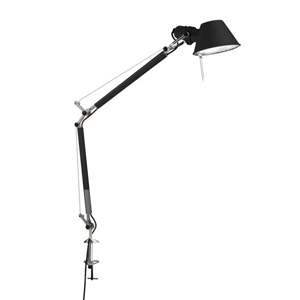 Artemide Tolomeo Mini Tischlampe Schwarz mit Klemme