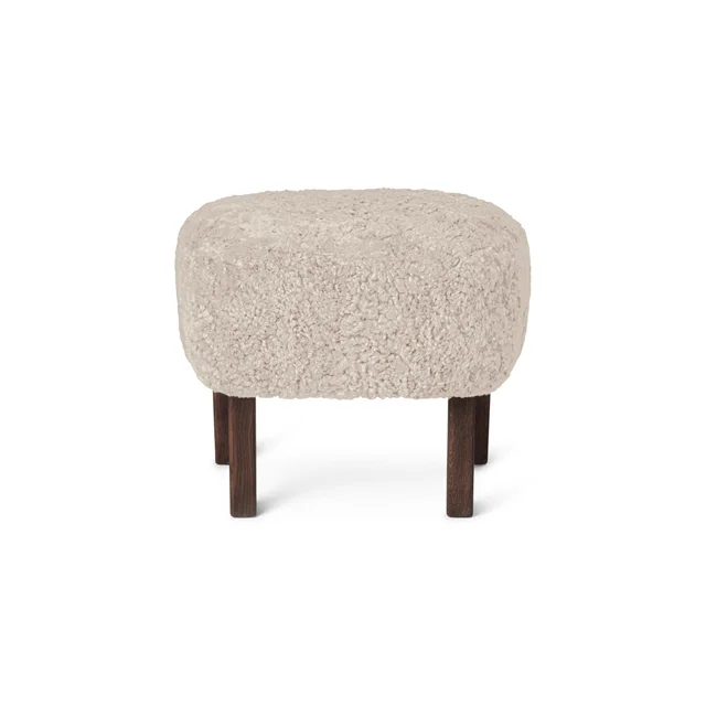 Audo Ingeborg Ottomane, Dunkel Gebeizte Eiche/Schaffellmondlicht