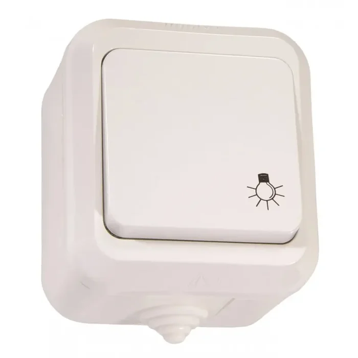 Aufputzlichttaster IP44 weiß 250V/10A