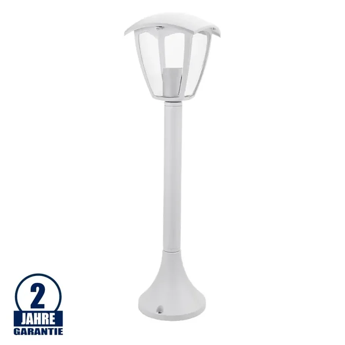 Außen Laterne mit E27 Fassung Mastleuchte 65cm Weiß
