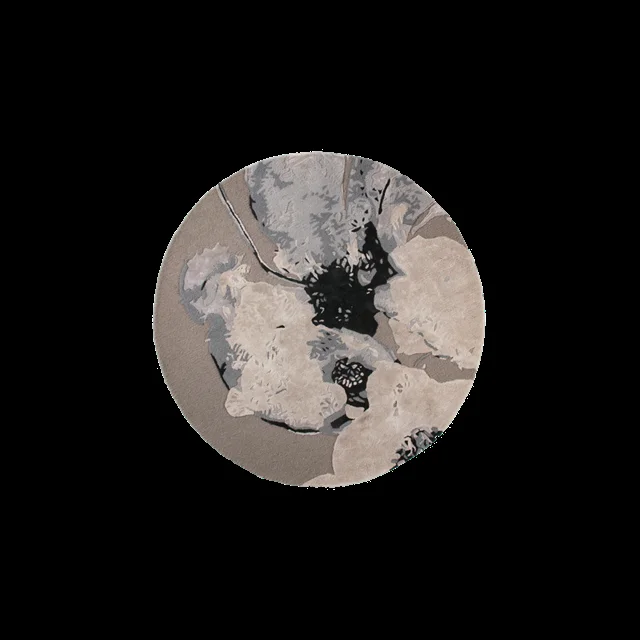 AYTM FLOREO Teppich Ø130 Taupe/ Grau/ Schwarz