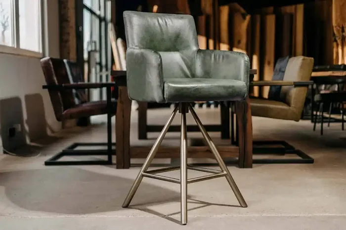 Barhocker mit Lehne Leder Ben