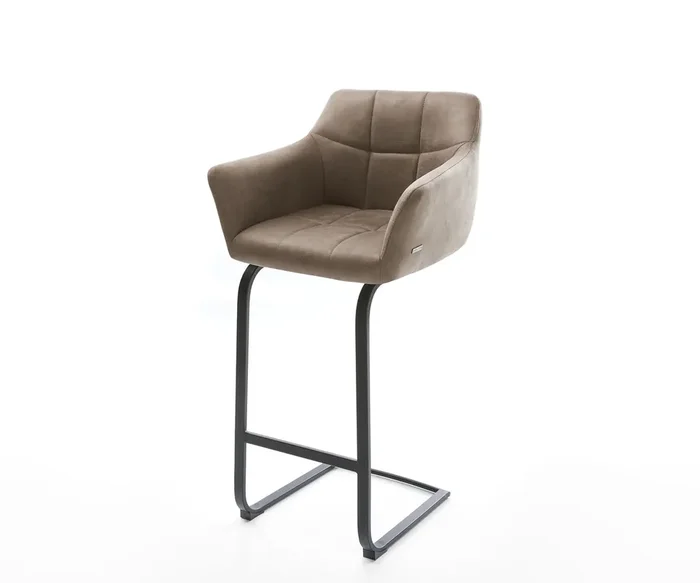 Barstuhl Yulo-Flex Vintage Taupe Freischwinger flach Metall