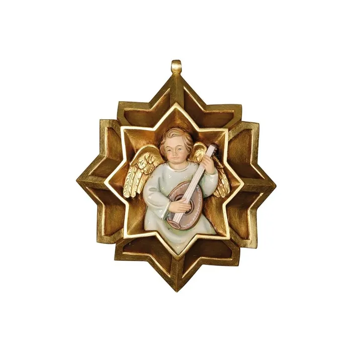 Baumbehang Stern mit musizierendem Engel