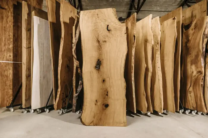 Baumscheibe Eiche Tischplatte geölt 204 x 80 x 5,5 cm