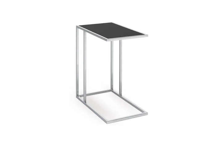 Beistelltisch Club Inox Leder schwarz