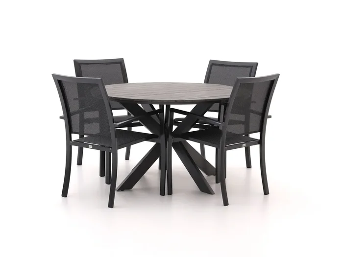 Bellagio Anzio/Fidenza ø 126 cm Gartenmöbel-Set 5-teilig stapelbar