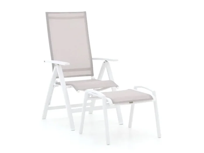 Bellagio Avenza Gartenstuhl Hochlehner mit Stresa Hocker