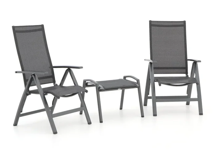 Bellagio Avenza/Stresa Balkonmöbel-Set 3-teilig verstellbar