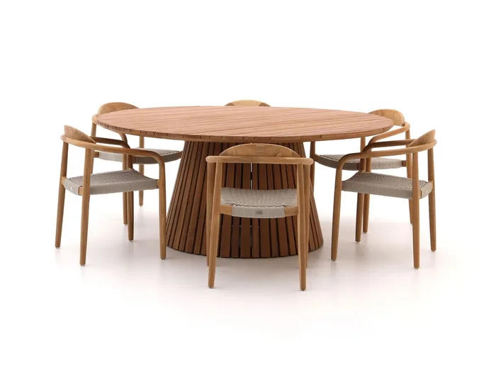 Bellagio Berbaro/Santa Severina ø 180 cm Gartenmöbel-Set 7-Teilig Stapelbar