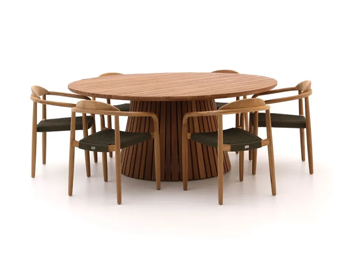 Bellagio Berbaro/Santa Severina ø180 cm Gartenmöbel-Set 7-Teilig Stapelbar