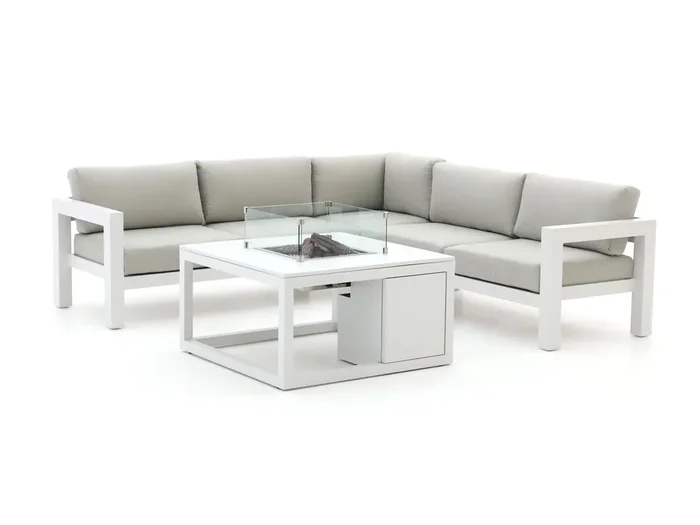 Bellagio Campazzo/Cosi 100 cm Ecklounge-Set mit Feuertish 4-teilig