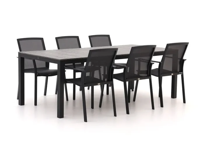 Bellagio Dranera/Fidenza 220 cm Gartenmöbel-Set 7-teilig stapelbar