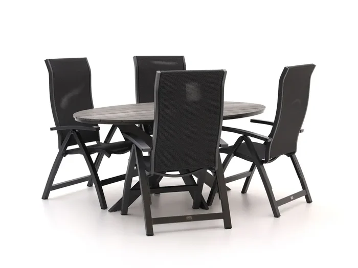 Bellagio Fermo/Fidenza ovaal 180 cm Gartenmöbel-Set 5-Teilig verstelbaar