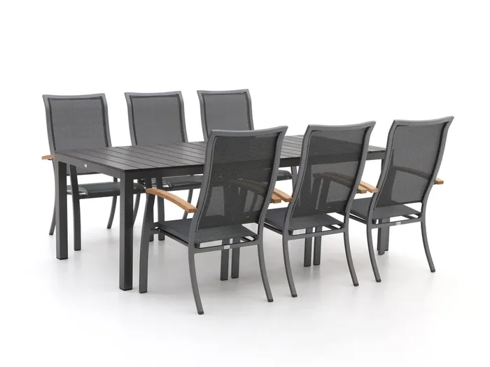 Bellagio Lugo/Fidenza 220 cm Gartenmöbel-Set 7-teilig stapelbar