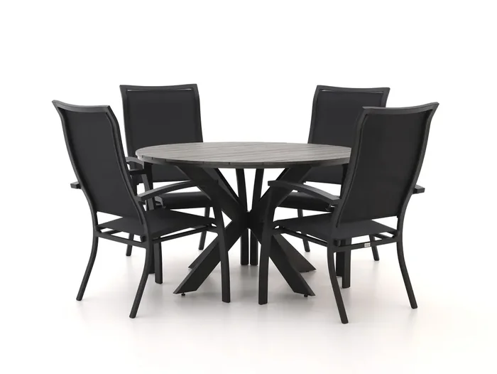 Bellagio Lugo/Fidenza ø 126 cm Gartenmöbel-Set 5-teilig stapelbar