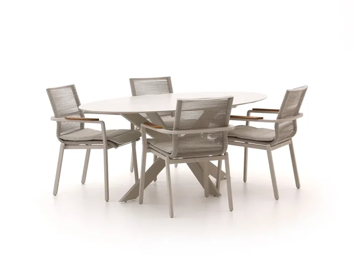 Bellagio Marudo/Furato ellips 200 cm Gartenmöbel-Set 5-teilig stapelbar