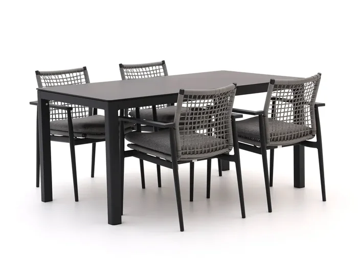Bellagio Pizzoli/La Fonte 160 cm Gartenmöbel-Set 5-Teilig Stapelbar