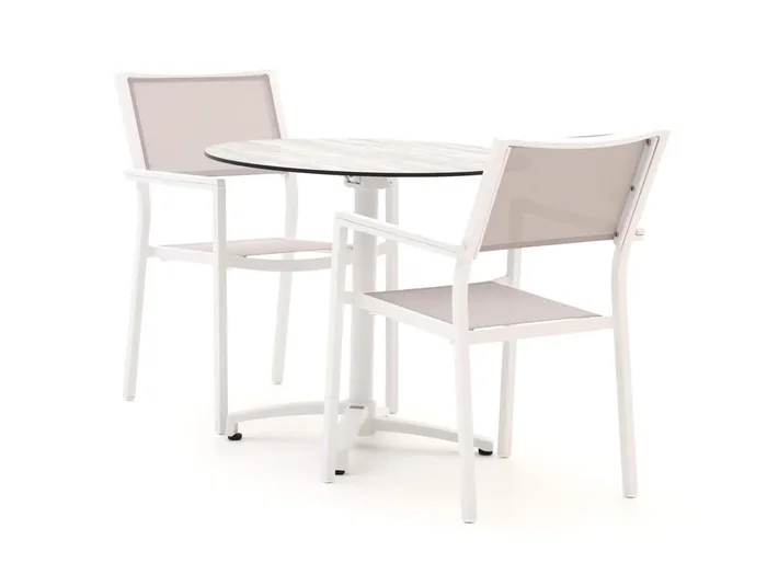 Bellagio Roma/Canzo Ø 80 cm Gartenmöbel-Set 3-teilig stapelbar