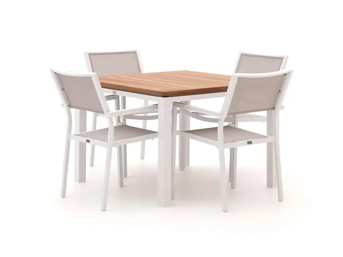 Bellagio Roma/Linosa 100 cm Gartenmöbel-Set 5-teilig stapelbar