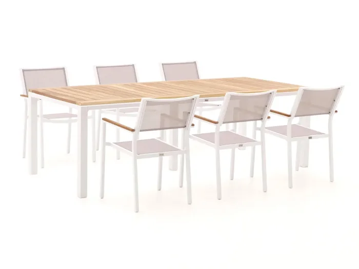 Bellagio Roma/Linosa 240 cm Gartenmöbel-Set 7-teilig stapelbar