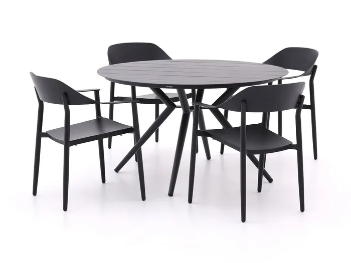 Bellagio Valli/Sora ø127 cm Gartenmöbel-Set 5-teilig stapelbar