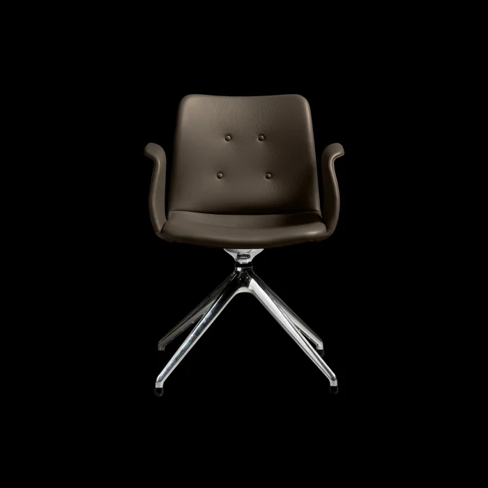 Bent Hansen Primum 4-Star Esszimmerstuhl mit Drehgelenk, Polierter Stahl/Zenso 3 230