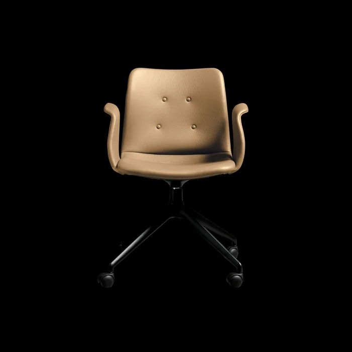 Bent Hansen Primum 4-Star Esszimmerstuhl mit Drehgelenk und Rollen, Schwarz/ Zenso 3 261