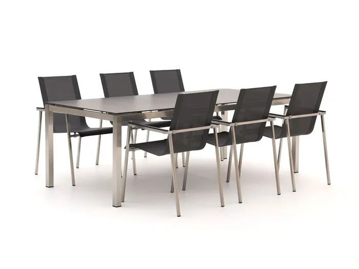 Bernstein Mainz/Freiburg 220 cm Gartenmöbel-Set 7-teilig stapelbar