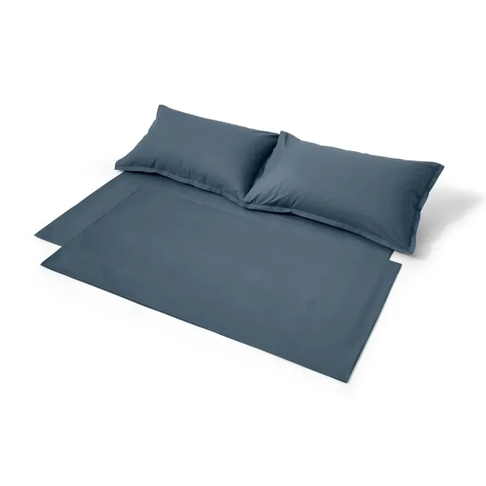 Bettlaken-Set aus reiner Baumwolle SUMMERTIME von Cassina – Blau / Regular und Queen
