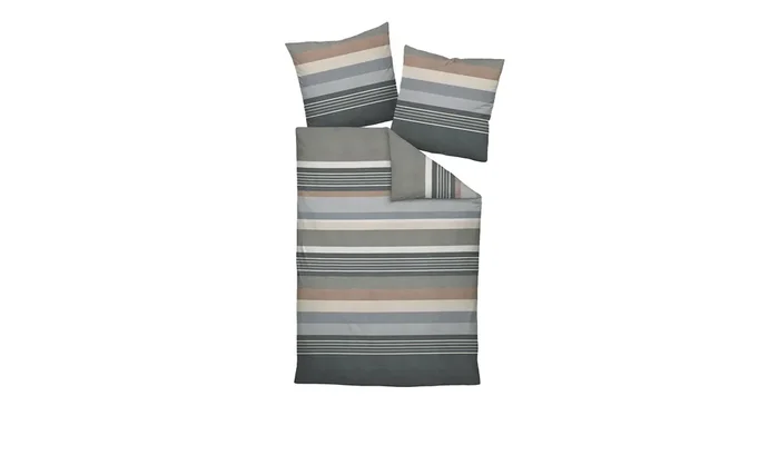 Biber Bettwäsche 155 x 220 cm Graphit Sand