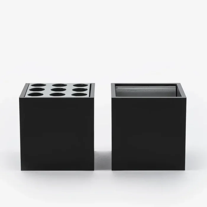 Bleistifthalter und Büroklammerhalter aus Aluminium MAIORCA von Bruno Munari – Schwarz / Einzel