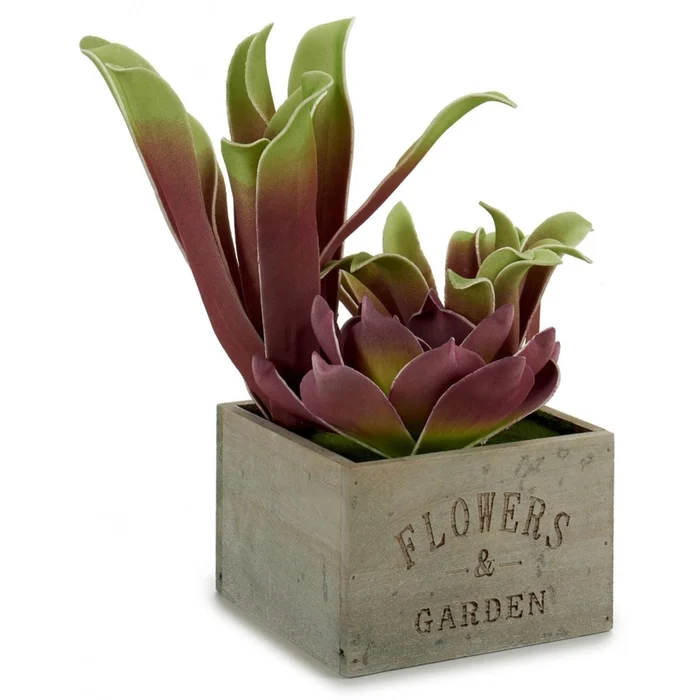 Blumentopf aus Holz mit künstlicher Blume Genérico [Größe 15x28x15 cm]