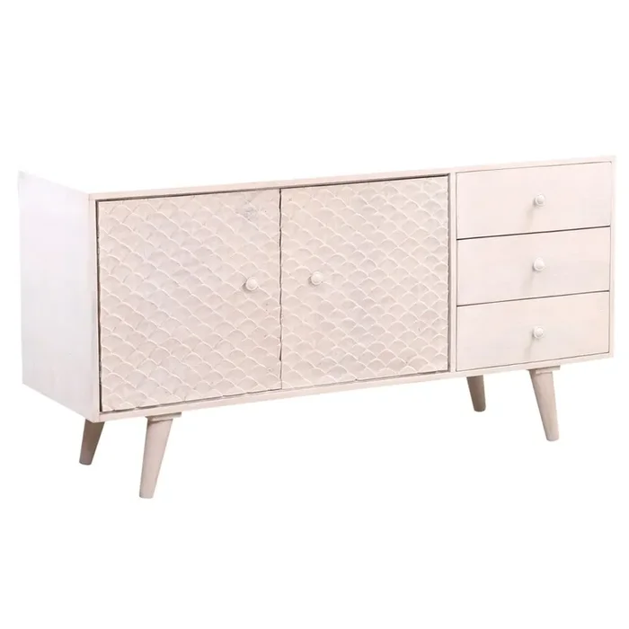 Boho TV Schrank Board Bank Lowboard Mathis Weiss 145cm