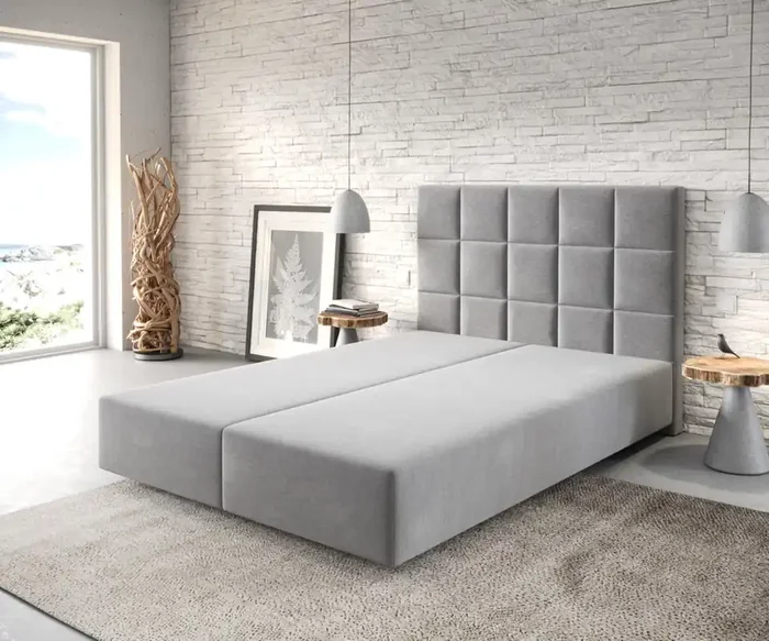 Boxspringgestell Dream-Fine 140×200 cm Mikrofaser Grau