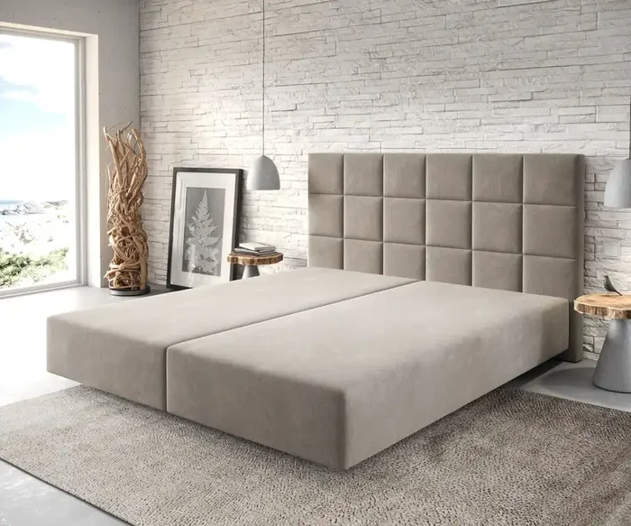 Boxspringgestell Dream-Fine 180×200 cm Mikrofaser Beige