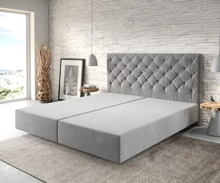 Boxspringgestell Dream-Great 180×200 cm Mikrofaser Grau